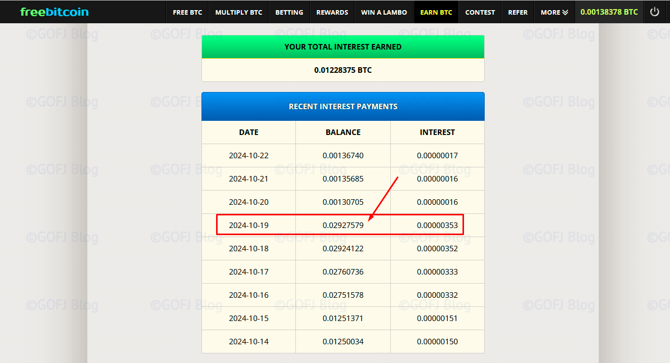 Balance on freebitco.in before making a deposit to coinswitch pro