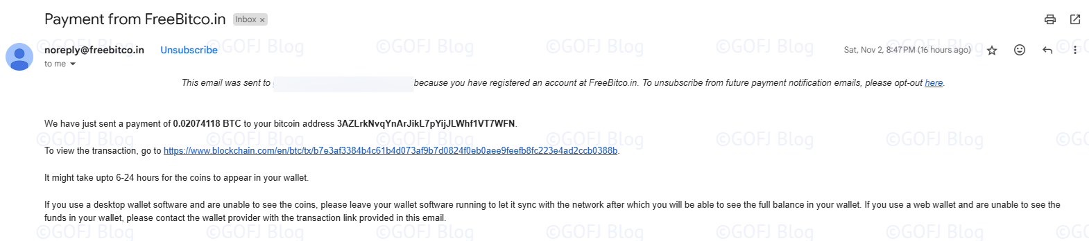 Freebitco.in Payment to ZebPay