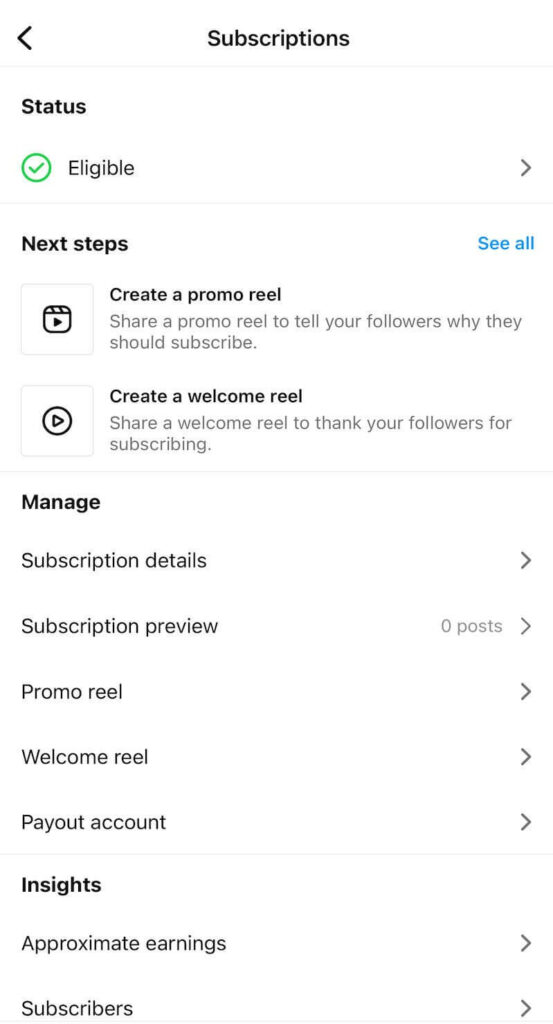 Instagram subscription to earn money