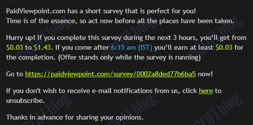 Paidviewpoint survey pay rate invitation