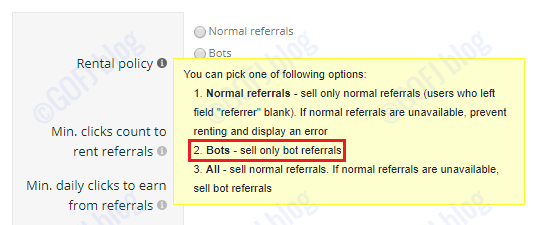 Rent referral bots PTC sites